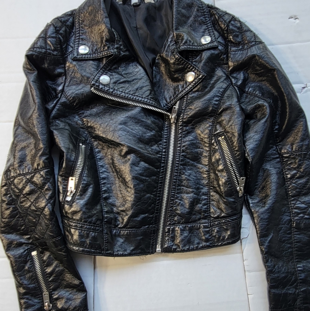 Childrens h&m faux leather punk rock jacket 8-9y